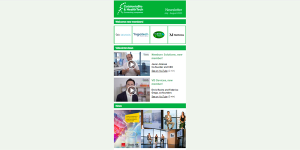 CataloniaHealth's tweet photo. Last newsletter with top news of #LifeSciences start-ups and companies in Catalonia 💚: science, innovation and investments https://t.co/vL5RW5uvRw

We will come back in September 👋🏼! https://t.co/e8mu3VxGpd