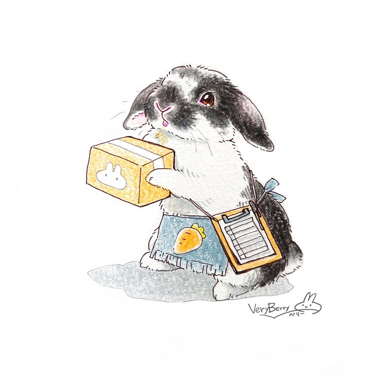 「お届けものでーす! 」|VeryBerry うさぎ星さん4/8-9出展のイラスト