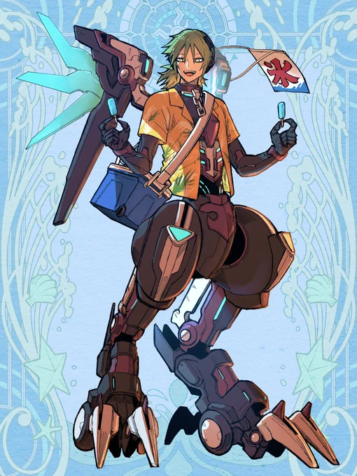 逆光で体型が服越しに分かるみたいなのを目指しました『第六猟兵』©保志ミツル/トミーウォーカー 