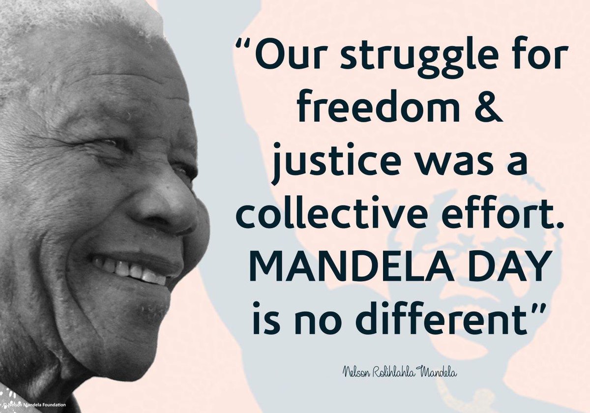 NelsonMandela's tweet photo. “Our struggle for freedom and justice was a collective effort. Mandela Day is no different” #NelsonMandela #MandelaDay #ActionAgainstPoverty #TacklingInequality https://t.co/DpNU0LBjAg
