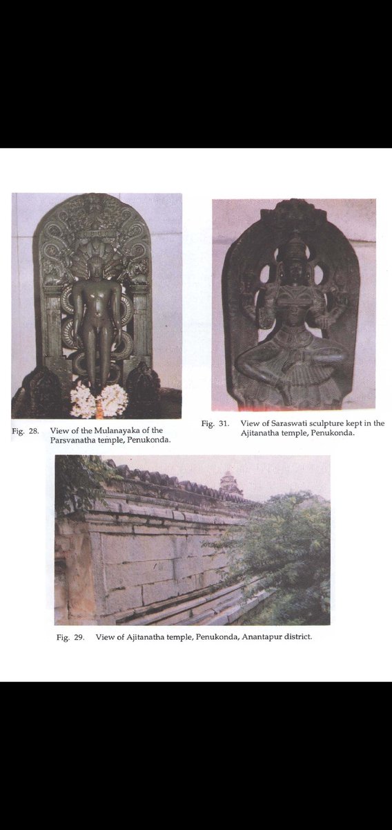 Penukonda:another important Jain centre , according to bhattaraka tradition, penukonda is reckoned as one of the 4 vidyasthanas along with Delhi, kolhapur & Jina kanchi.Today only two Jain temples namely of lord ajitnatha & parshvanatha remains.