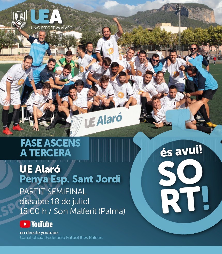 UeAlaro's tweet photo. Ha arribat el dia!! Il.lusionats i amb moltes ganes.Vamos "Blancos"💪⚪⚫
FASE D'ASCENS A 3a DIVISIÓ
Partit semifinal: 
Avui a les 18.00 h Son Malferit(Palma)
UE Alaró - PE Sant Jordi
En directe per youtube al Canal Oficial @FFIB_oficial
#soimalaro #goblancos https://t.co/M1GqpbF26U