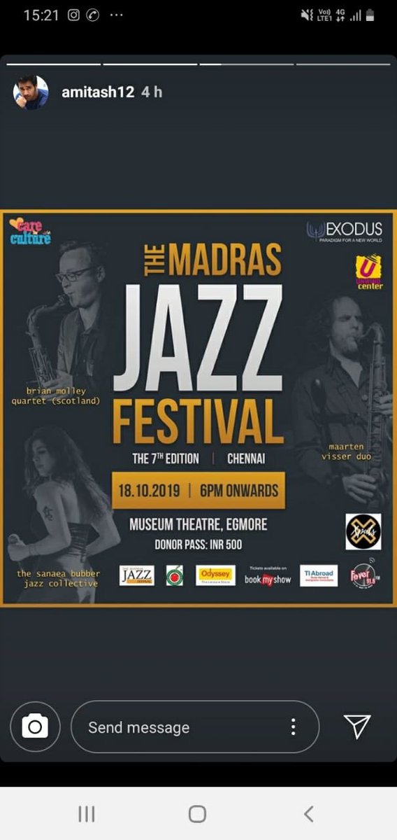 EdisonPrithivi1's tweet photo. 2019 Madras Jazz festival.. missing it this year. https://t.co/bb5iOiswAo