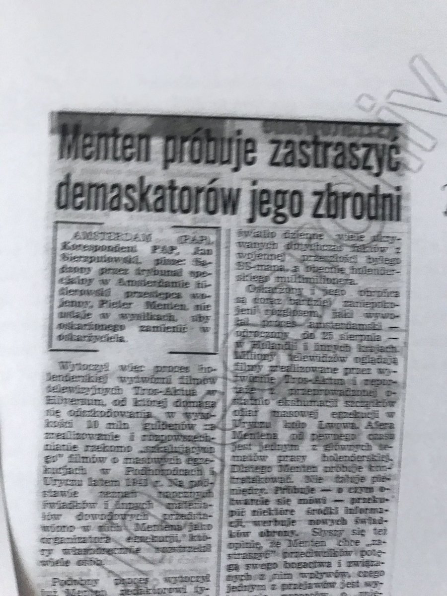 ogorekmagda's tweet photo. Holenderski SS-man Pieter Menten zabija polską inteligencję we Lwowie. Kradnie Polakom dzieła sztuki takiej wartości, że po IIWŚ zostaje 7.najbogatszym człowiekiem w Holandii. Umiera w 1987r. w luksusie.

W 2020 Holendrzy długopisem NYT sugerują, że Polska ukradła im obrazy. https://t.co/fEKHY4W5vH
