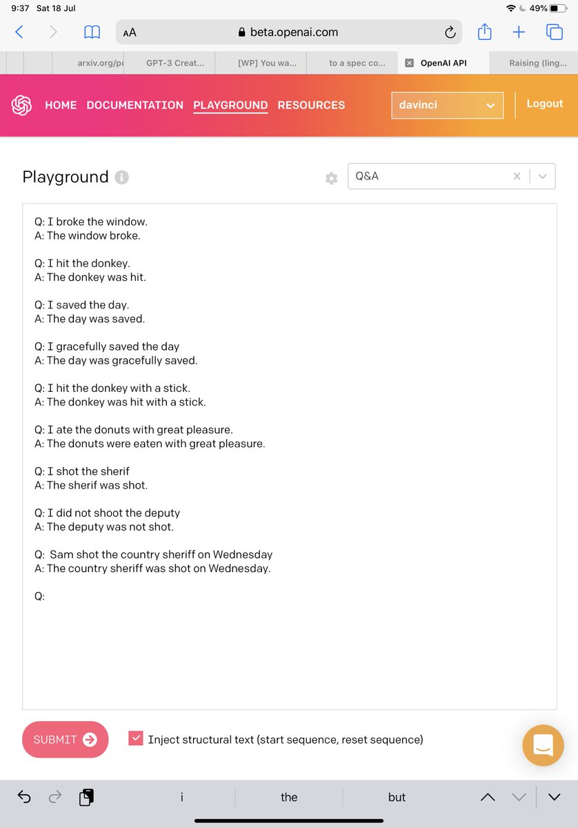 Simple passivzation: wow. (I gave it only the first Q/A pair as an example)