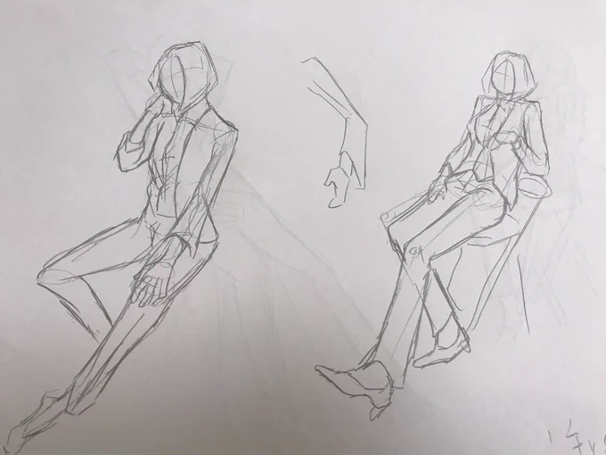 オンラインクロッキー会ありがとうございました!!  難しかったけどめっちゃくちゃ勉強になりました  #オンラインクロッキー会 #らびまる