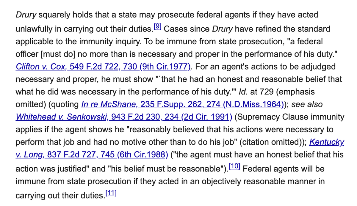 Granted, the fact that a fed is a fed doesn't mean the states can play no role at all. If a fed commits a state crime in the course of fed duties, the Q is whether the fed acted in "objectively reasonable manner in carrying out their [federal] duties."  https://scholar.google.com/scholar_case?case=3612968527251140457&q=iDAHO+v.+HORIUCHI&hl=en&as_sdt=2006
