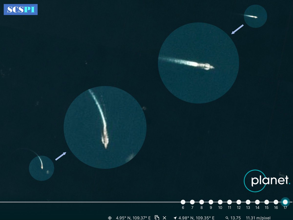 SCS_PI's tweet photo. The dual-carrier exercise is over? 
The Nimitz CSG, including USS Nimitz (CVN 68), USS Princeton (CG 53), USS Sterett (DDG 104) &amp; USS Ralph Johnson (DDG 114), are spotted near Singapore, July 18.
Yesterday, some warships operated nearby, found by @lobsterlarryliu via @planetlabs https://t.co/LH7WS6UU2T