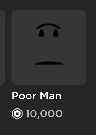 chris on X: the poor man face is one of the most expensive non-limited  faces on roblox LOL  / X