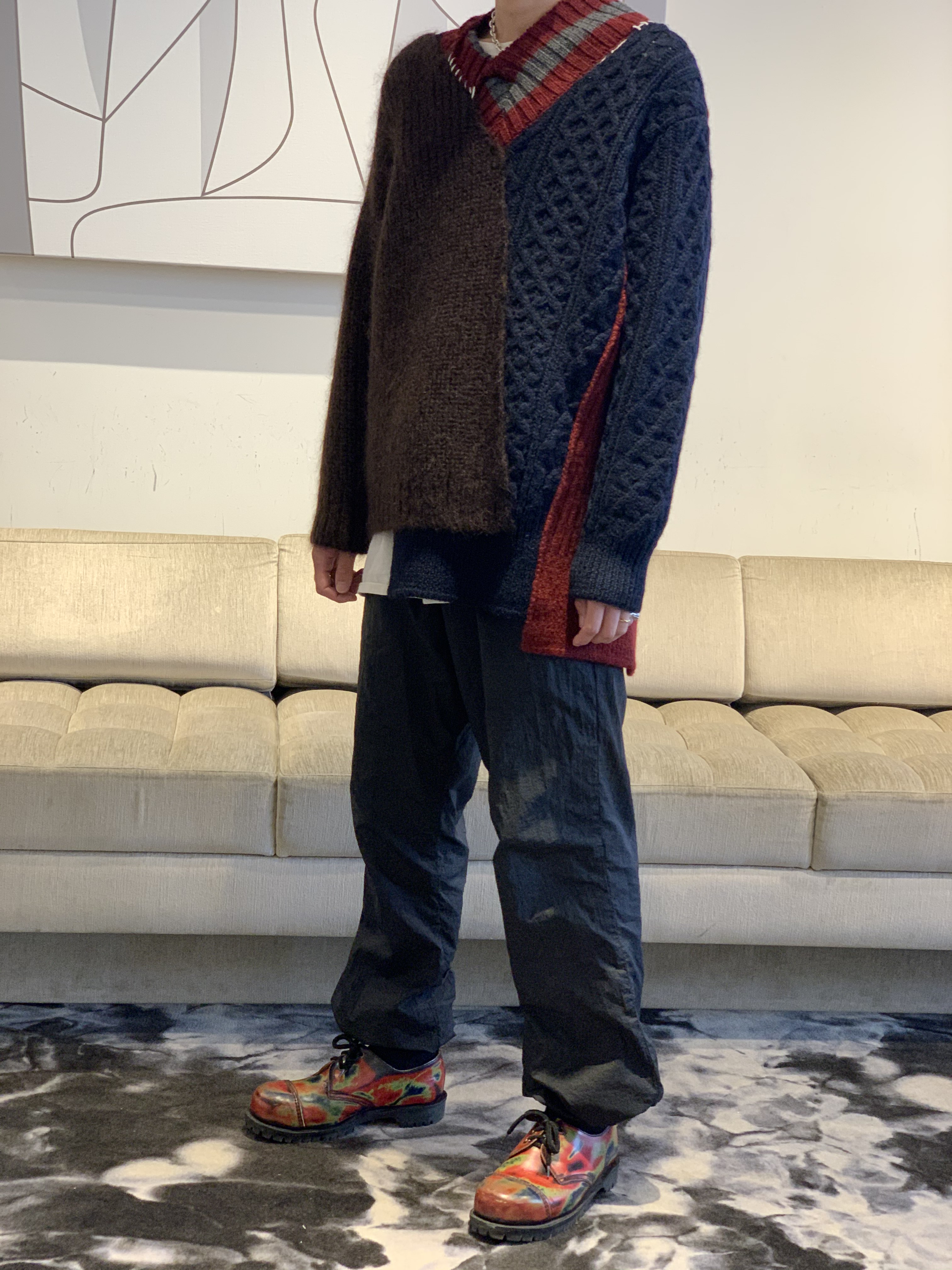 kolor ドッキング モヘア ニット | nalans.com