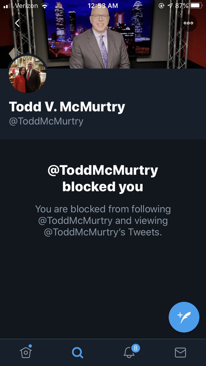 rala406's tweet photo. @LLinWood @ToddMcMurtry @realDonaldTrump @LLinWood How did this happen?  I just checked to confirm that I was still following @ToddMcMurty (I never see his tweets) and it shows that I’m blocked? https://t.co/zDjUDLUbse