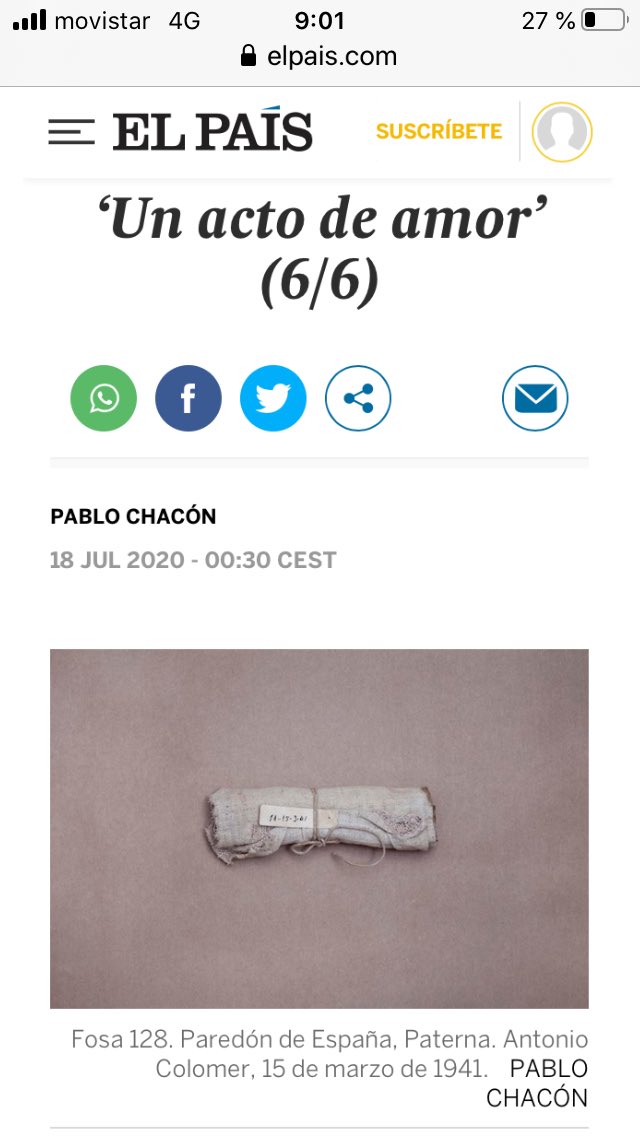 6/6
Un acto de amor. 

Leoncio Badía siempre tenía el mismo modus operandi. Hacia paquetes con la ropa que había cortado de los fusilados y les ponía una cuerdacita para sujetarlo. <a href="/elpais_opinion/">EL PAÍS Opinión</a> <a href="/elpais_foto/">EL PAÍS Fotografía</a>