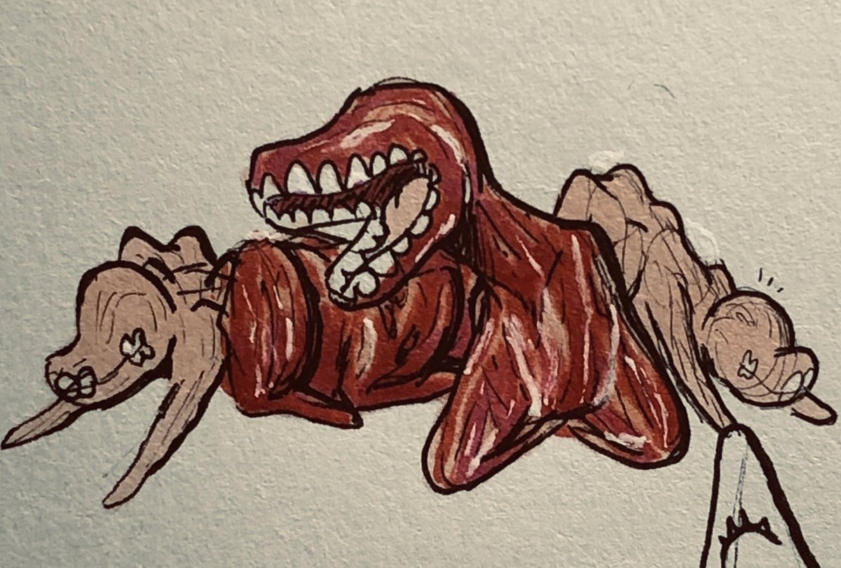 Imaginer_Arts's tweet photo. A weird dog follows you home... do you take it inside?
#MEATDOG #DoodilysOcs #MyArt https://t.co/jagOthbxkt