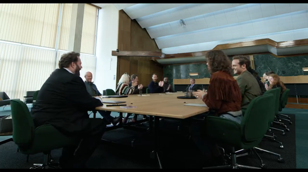 We first meet Karlosson at a meeting to shortlist 12 acts for Söngvakeppnin (annual contest to pick the Icelandic entry).3/