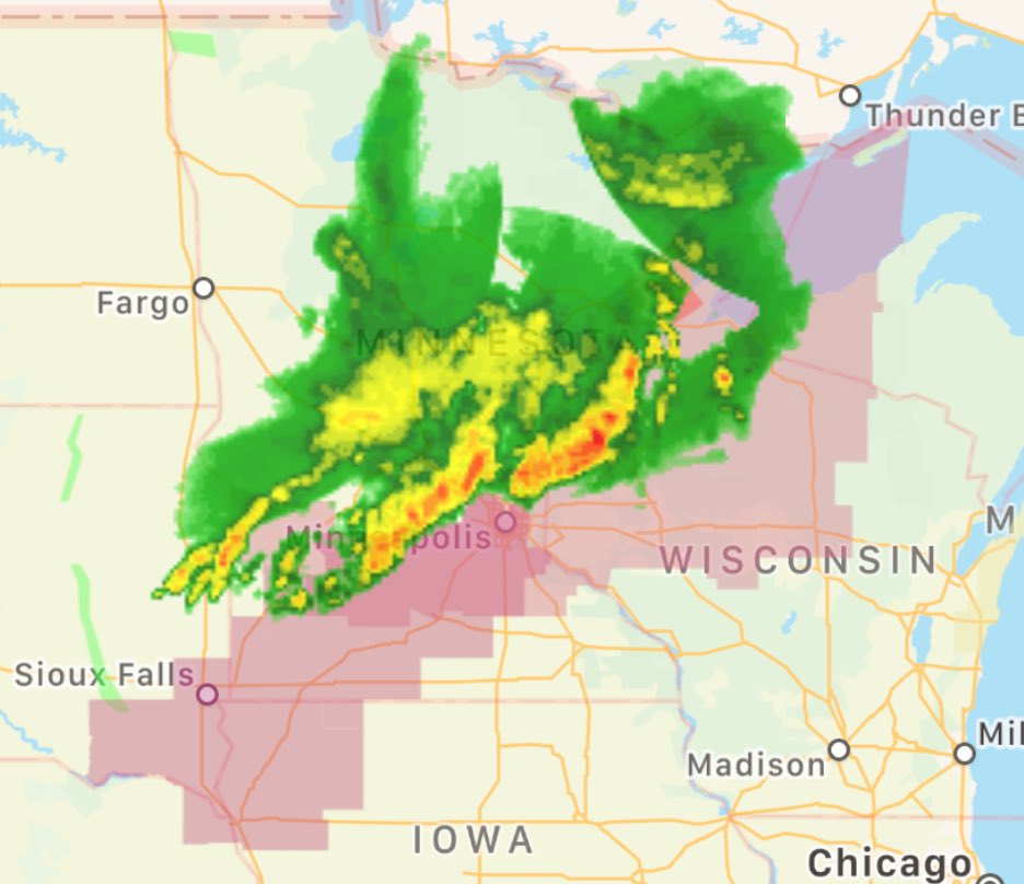 TyphoonTrackers's tweet photo. Tornado threat continues tonight as Super Thunderstorm Maysak pounds Minnesota and part of Wisconsin. #TORNADOWARNING https://t.co/U3F2Fe7cwB