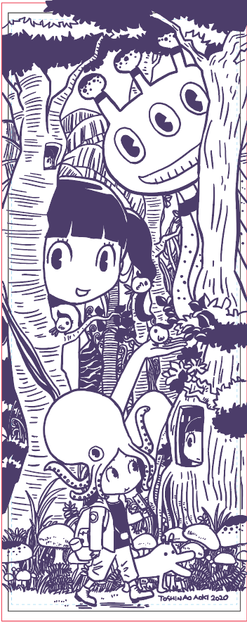 手ぬぐいも販売予定!(今入稿したので大いばり)
手ぬぐい用にクリスタで手書き絵をトレースしてるので展示絵と微妙に違っています。
#幻獣神話展 