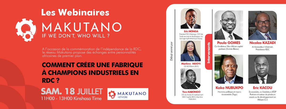 MakutanoForum's tweet photo. #WebinairesMakutano: nous serons en ligne dans quelques heures. Obtenez votre inscription en cliquant sur ce lien https://t.co/5VHqEBGuHs et enregistrez-vous en tant que participant. #Afrique #Makutano #DRCongo #Ceotalks #EconomicTalks #independance60ans #60ansLipanda #RDC60ANS https://t.co/QKxJjSKwlI