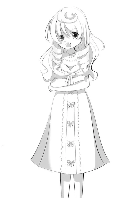 #世界樹の迷宮3 #はばたく蝶亭 #イラスト 似てないけどはばたく蝶亭のママさん。胸に目がいきがち。