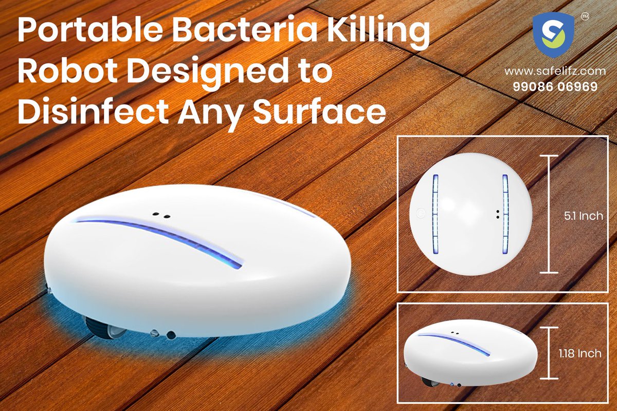 safelifz's tweet image. A smart robot with artificial intelligence &amp;amp; 18 sensors built in
#uvcsterilizer #bacteriakillingrobot #robotsterilizer #safelifzproduct #robotvirus #travelrobot #autocleanse #disinfectantrobot #uvsterilizer