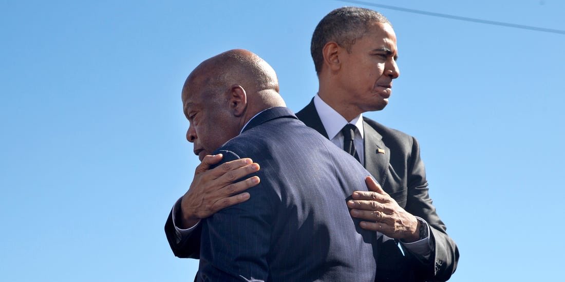 Thread: A painful day for humanity, John Lewis (1940-2020) has gone to the angels. He was a giant of human rights, a man of God, of honour & righteousness. He led the march from Selma. Lewis’ bravery, humanity & generosity will be missed, especially by his Irish friends.