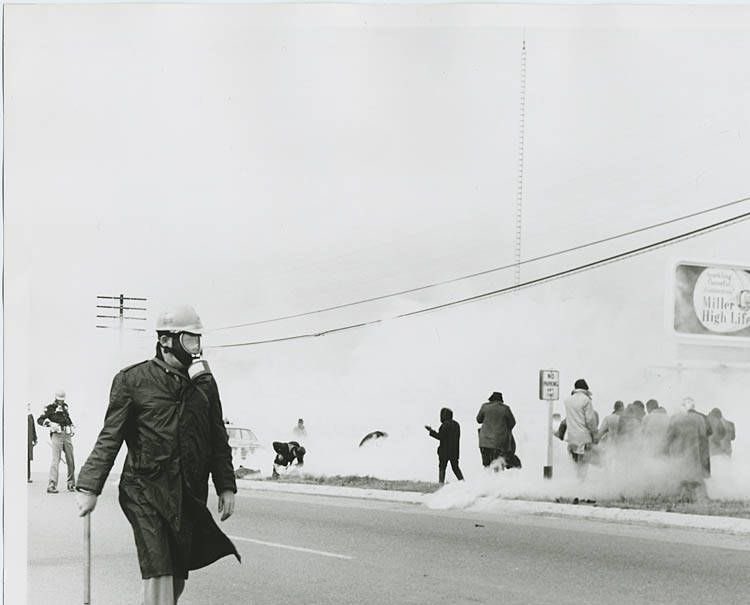Williams & Lewis stood their ground peacefully & prayed. The troops advanced & charged. Then the beatings, the tear gas & the terror began. Uniformed aggressors struck out at men, women & children or chased them down on horseback. The marchers did not fight back. It was barbarous