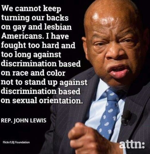Lewis has also been a major campaigner for human rights & for LGBTQI - long before it was fashionable to do so. Here’s an interview with him where he talks about rights:  http://outinjersey.net/civil-rights-icon-congressman-john-lewis-on-lgbt-equality/