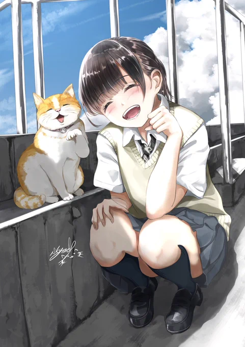 最近はー…猫×女の子ばかりです笑
今後もその方向です #女の子のイラストだけで興味を持ってくれる方へ届け 
