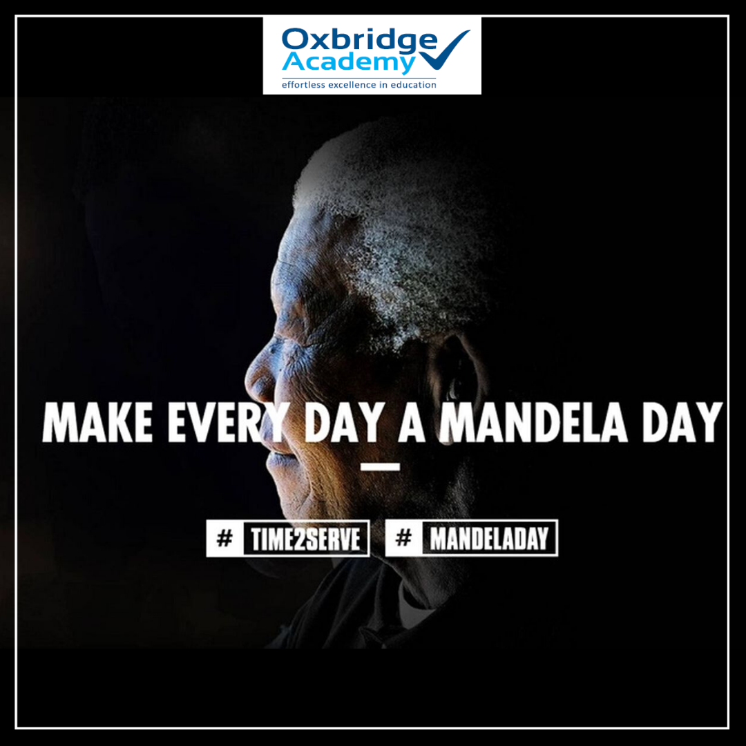 OxbridgeEdu's tweet photo. Happy birthday, Nelson Rolihlahla Mandela!

What will you be doing this month to give back? 

#MandelaDay #time2serve #wecare #webelieveinyou #believeinyourself #oxbridgeacademy #distancelearning #dreambig #choices #yourfuture https://t.co/haFExZAx6h