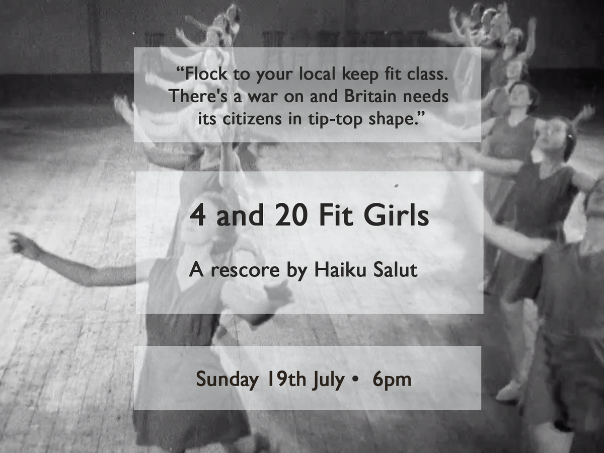 Live re-score artists <a href="/HaikuSalut/">Haiku Salut</a> have created an alternative score for an eccentric 1940s exercise film. 

Watch party + live chat with the band + 100% of donations go towards supporting <a href="/BroadwayCinema/">Broadway Cinema</a>, <a href="/derbyquad/">Derby QUAD</a> and <a href="/showroomcinema/">Showroom Cinema</a>.
 
Tomorrow, 6pm: bit.ly/2Oq373P