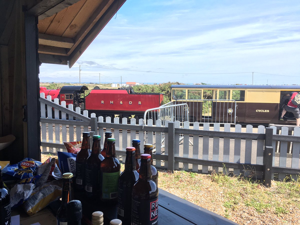 Exploring #Dungeness? Ales by the Rails is open. Enter via the main entrance doors and head towards the garden past the End of the Line Restaurant counter. #beergarden #kent