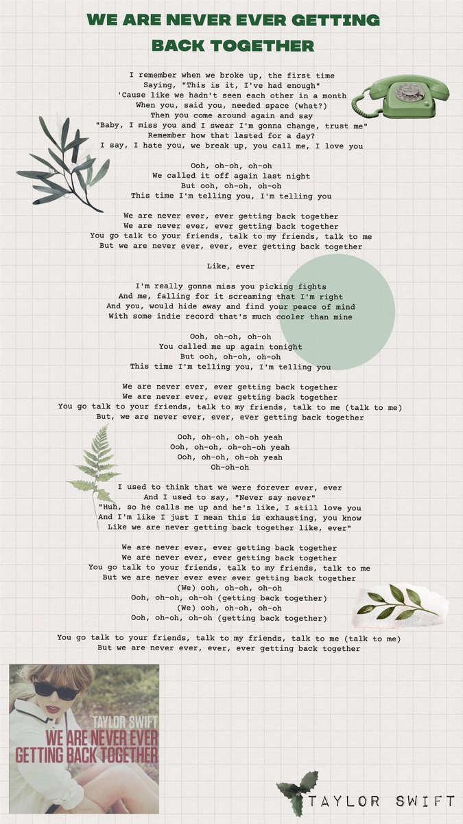 One of the singer’s best break-up anthems ever. She holds nothing back in detailing the relationship, leaving little doubt who she is talking about. Jake Gyllenhaal! Swift dated the actor in 2010, and after a period of breaking up & making up, they finally called it quits.