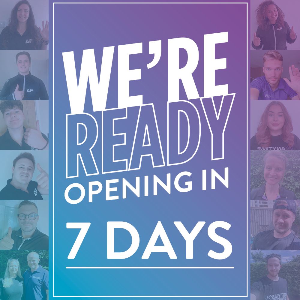 Who’s excited.... 🤗
Just one week until we reopen.💪🏽🏋🏼‍♀️🤸🏼‍♀️🏋🏽💜