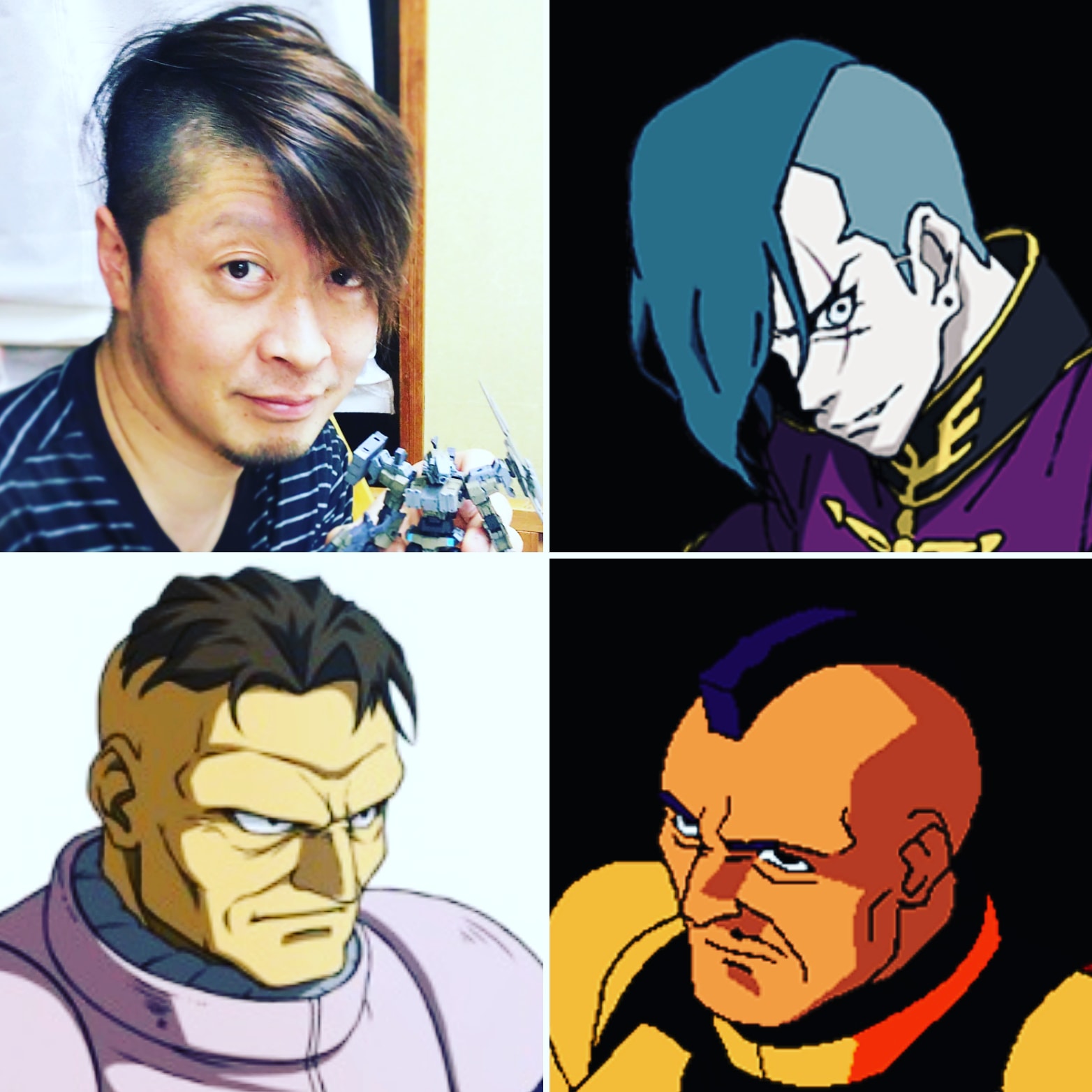 東方不敗マスターアジア 何年もこの髪型なんだけど類似ガンダムキャラ見てたら 笑 こういうこと だからデカールダメなのに貼っちゃったんだな 笑 ゾルダン アッカネン ノリス パッカード モヒカンパイロット ガンダムキャラクター 作者近影