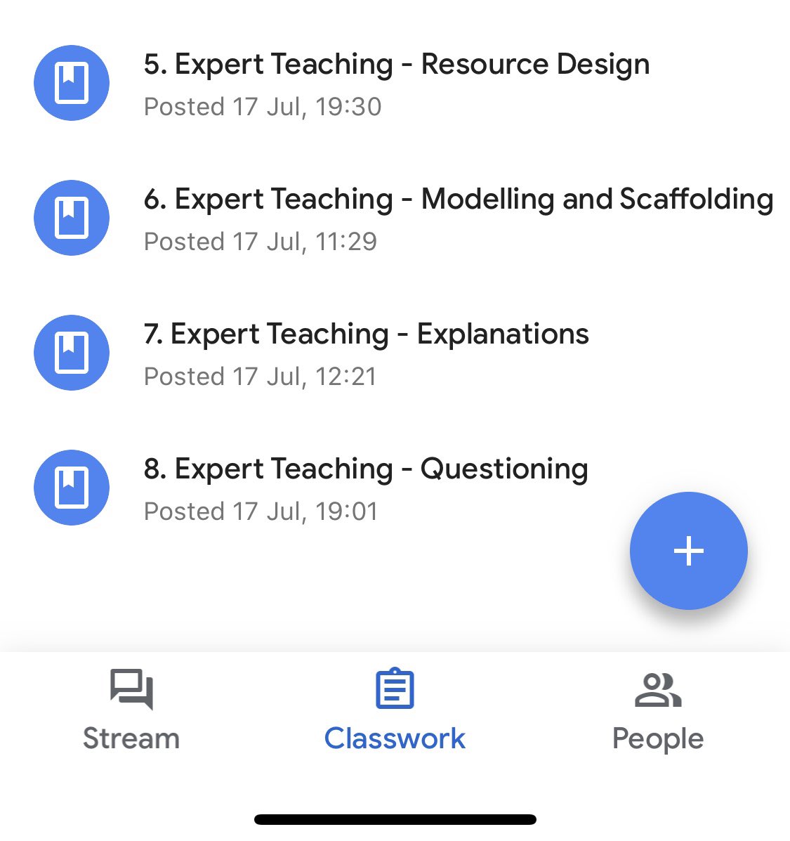 When you click on a page, it takes you to training courses you can choose from. Some link to online training, others take you to a Google Classroom. We use our Expert Teaching principles to underpin T&L and to support induction we have an introduction to each principle through GC