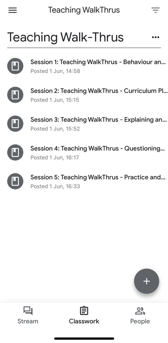 We also have external CPD - we bought  @teacherhead,  @olicav  @WALKTHRUs_5 course & uploaded the videos & materials to our secure site through GC.  @JohnCattEd sent books to home addresses to anyone who asked to complete the course. The uptake & feedback was great - over 40 orders