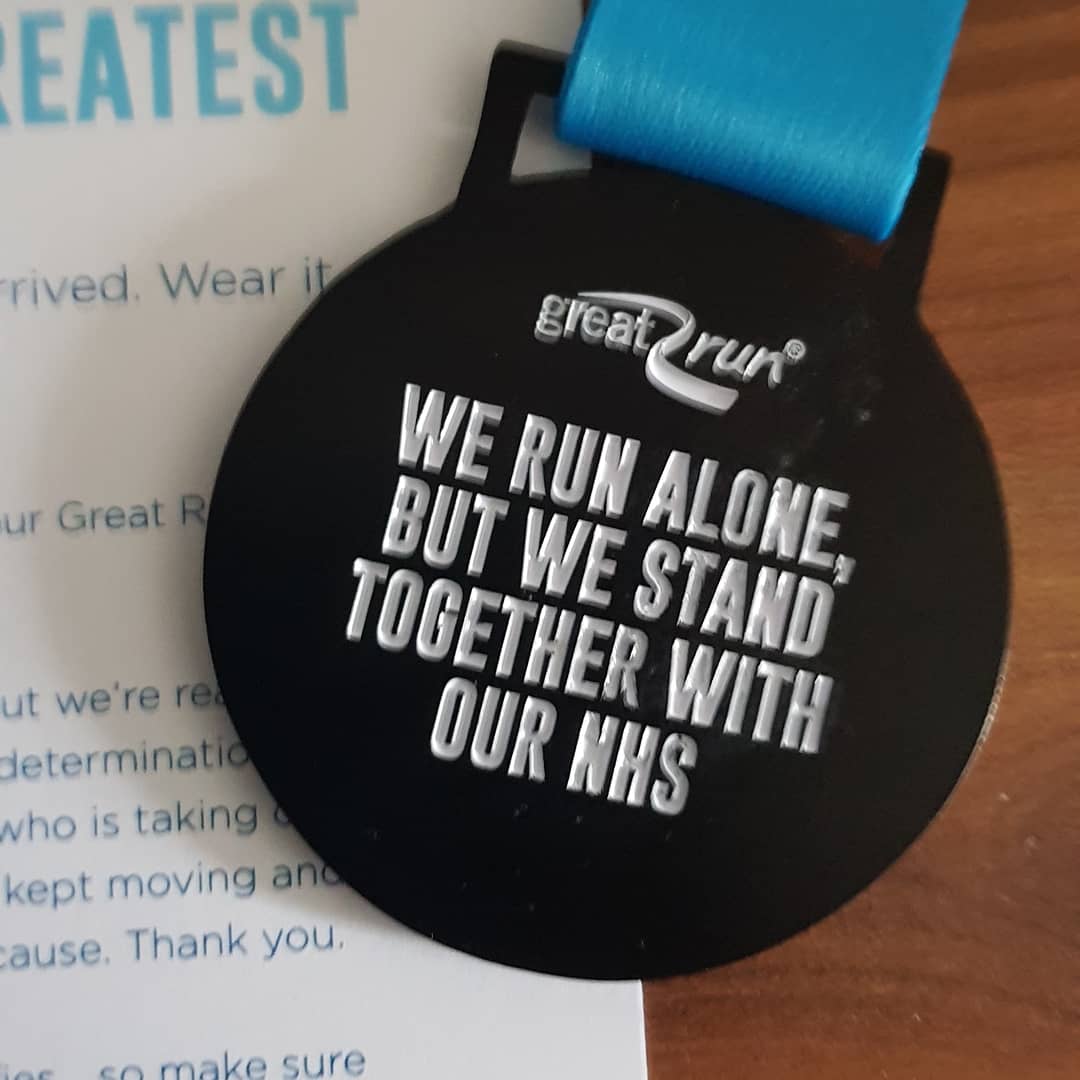 Hey_Jude_OT's tweet photo. Medal arrived !! As an Occupational therapist I completely get the importance of engaging in meaningful occupations, &amp; the impact they can have on your health and  wellbeing, That is why I run 💚 love Occupational therapy @Great_Run https://t.co/KHhmgy4VTw