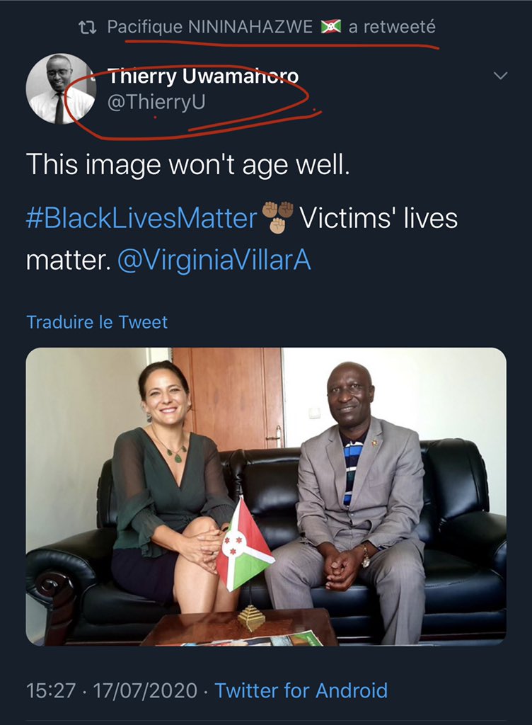 landrysibo's tweet photo. Les bouffons de l’opposition: @pnininahazwe @iburundi @ThierryU @rugbob78 etc. Prouvent leur petitesse d’esprit! Ils mènent une campagne de harcèlement et de diabolisation envers @BdLVillardiere que je condamne fermement! @WFP n’est pas là pour satisfaire vos agendas politiques! https://t.co/N4CY5XlORu