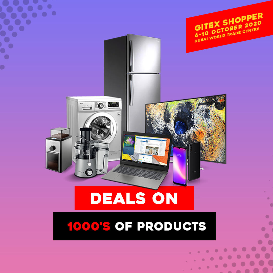 GITEXShopper's tweet photo. The one-stop shop for all your needs! Unbeatable deals on 1000s of products from mobile phones to laptops to TVs, gaming &amp; more + interactive features, daily cash giveaways &amp; raffles. All in a safe &amp; sanitized venue. #GITEXShopper #BuyItAtShopper https://t.co/tKlgyoUsZy