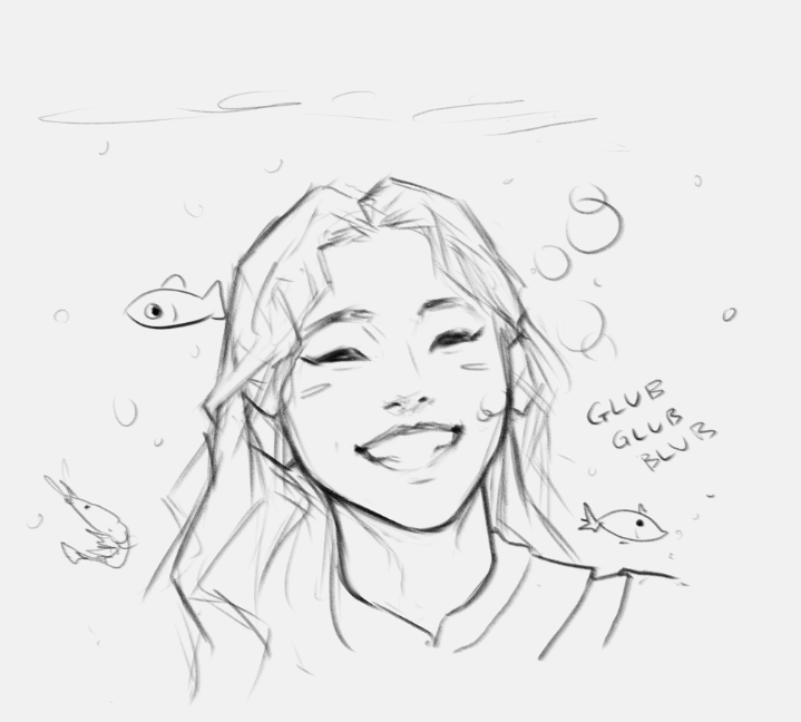 Jinsoul laughing underwater idk #LOONA #loonafanart #이달의소녀 #JinSoul 