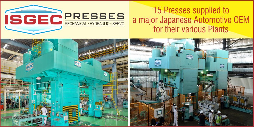 IsgecPresses's tweet photo. Presses supplied to a major Japanese Automotive OEM.
#HydraulicPresses #TryoutPress #Servo https://t.co/lUYuy30nqE