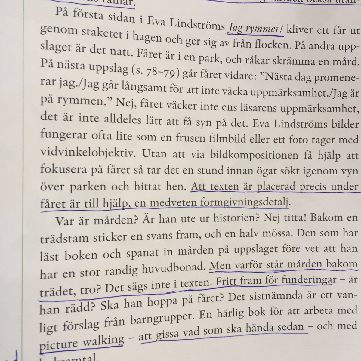opedagogen's tweet photo. Har ni tänkt på att man kan läsa mellan raderna genom att titta på illustrationerna i #bilderboken ? Jag hade aldrig reflekterat kring det tidigare. De är även användbara till @Korlingsord #bildpromenad. I #agnetaedwards bok benämns de som #picturewalking @naturochkultur https://t.co/ZU4Z5xJI4t