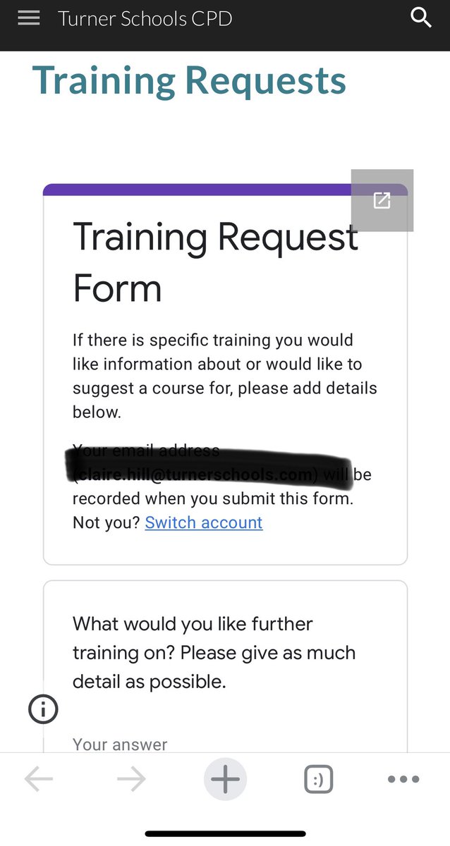 We also have training and coaching request forms so that we can be sure we’re offering personalised CPD for our teaching and support staff so they can tap into what they would like for their development.