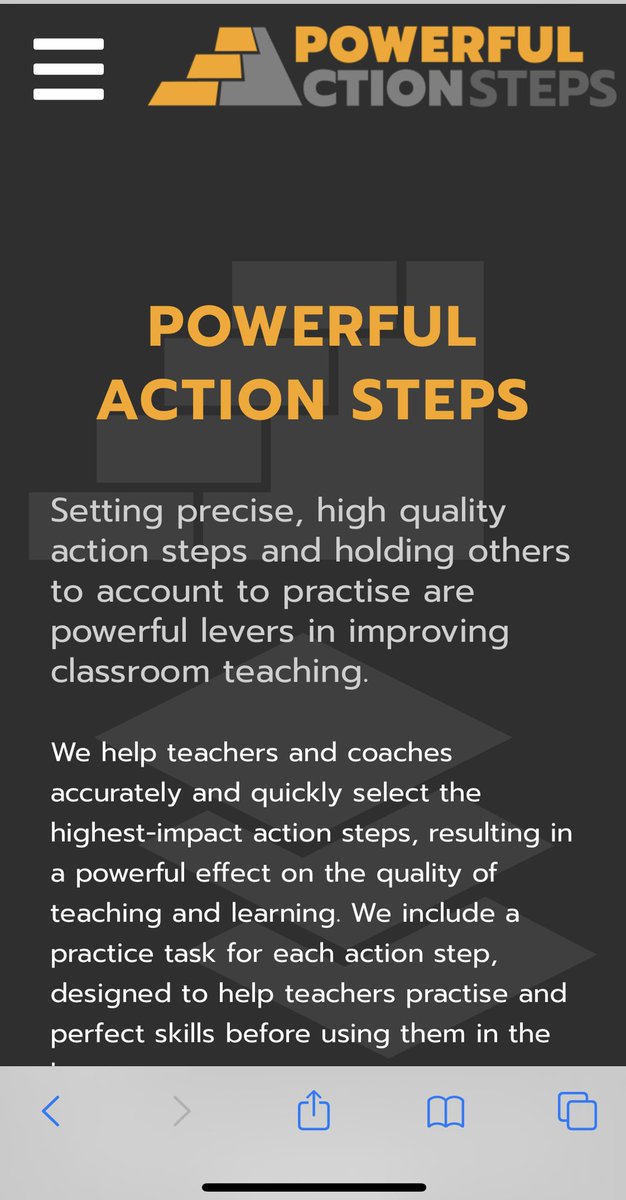 Alongside our CPD we also use Powerful Action Steps which is AMAZING! It’s an instructional coaching programme by  @Thecpdparadox which you use to assign small, incremental steps to improve teaching through deliberate practice. We made our own bespoke steps for our schools
