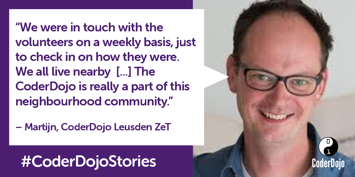 CoderDojo's tweet image. Brighten up your day with this interview with Martijn from the @LeusdenZeT Dojo
👉coderdojo.com/2020/07/16/new…
Learn how the CoderDojo community in Leusden stayed strong during lockdown and discovered new opportunities when they went #BackToDojo
#CoderDojoStories