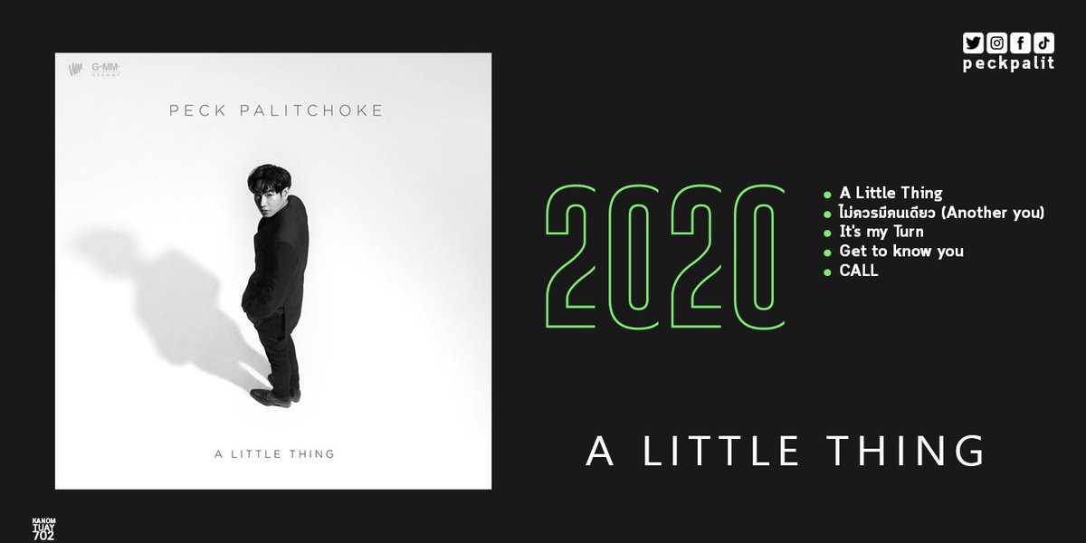 Spotify702's tweet photo. อัลบั้มที่ 5 ปี 2020
A little thing Album
by Palitchoke Ayanaputra
มีทั้งหมด 5 เพลง
A Little Thing
ไม่ควรมีคนเดียว (Another you)
It's my Turn
Get to know you
CALL
#newalbum #newmusic
#ALittleThingDigitalAlbum
#เป๊กผลิตโชค #PeckPalitChoke https://t.co/cvwB9lMeWn