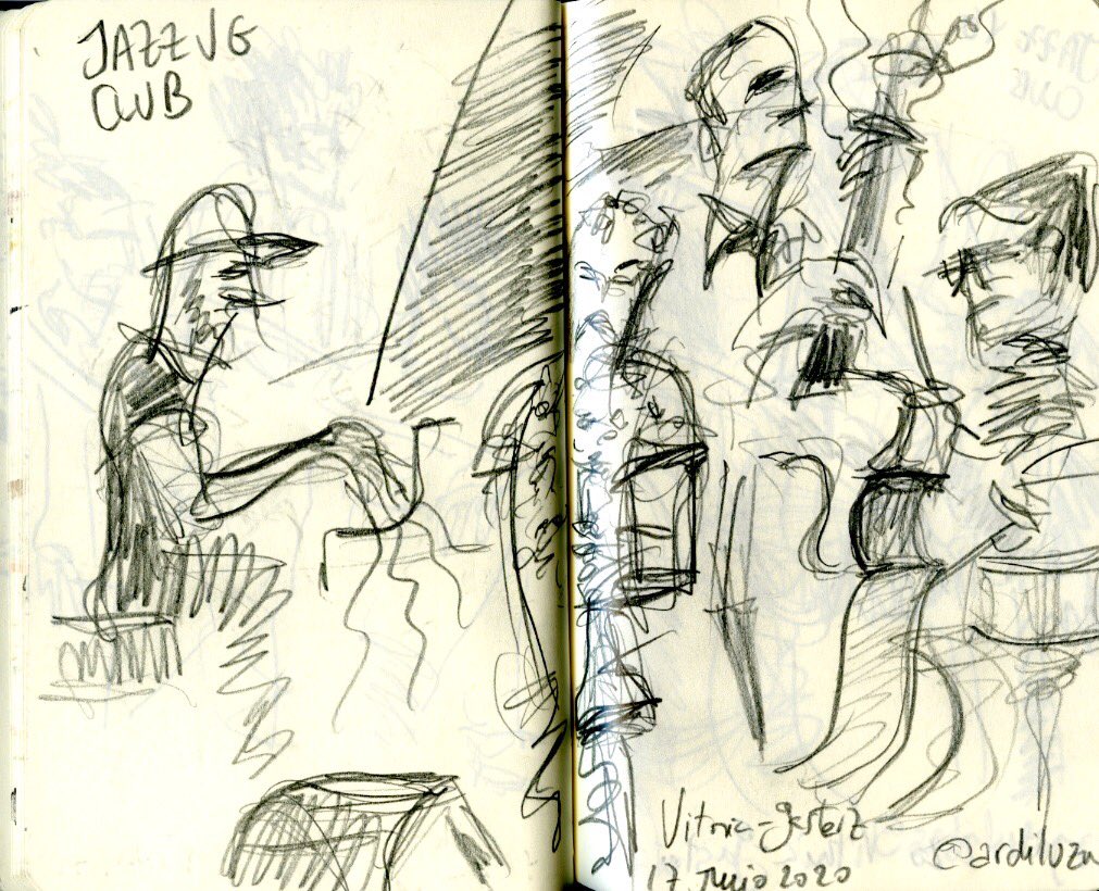 zuzenders's tweet photo. Ayer estuvimos en #JazzVGClub de @Jazzvitoria viendo a Rubén Salvador RS4 y a @ernestoaurignac Quartet
#zuzenders #musikaMarrazten #drawingthemusic #dibujandolamusica #vitoriagasteiz #jazz https://t.co/19lJ1c2xQ3
