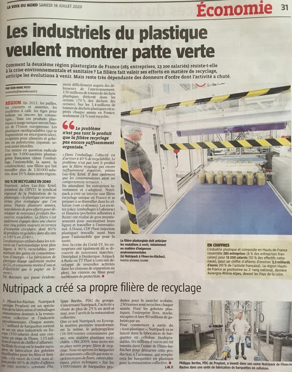 Patricia Krawczak (@p_krawczak) on Twitter photo La filière #plasturgie doit s’adapter aux mutations à venir, notamment en matière d’exigences environnementales
Interview de <a href="/LucEricKrief/">Luc-Eric Krief</a>, Président #GIPCO et Vice-Pdt <a href="/fedplasturgie/">Fédération de la Plasturgie et des Composites</a>
💬 « Le #plastique est un matériau plus écologique que l’on pense »
#Biosourcé🌿 #Recyclage♻️ La filière #plasturgie doit s’adapter aux mutations à venir, notamment en matière d’exigences environnementales
Interview de <a href="/LucEricKrief/">Luc-Eric Krief</a>, Président #GIPCO et Vice-Pdt <a href="/fedplasturgie/">Fédération de la Plasturgie et des Composites</a>
💬 « Le #plastique est un matériau plus écologique que l’on pense »
#Biosourcé🌿 #Recyclage♻️