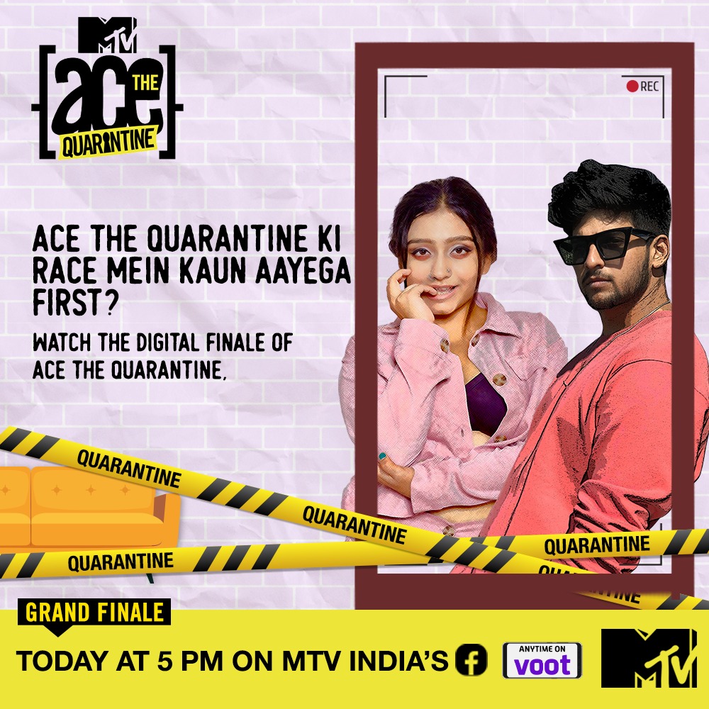 MTVAceOfSpace's tweet photo. Kisko milega crown aur kon karega frown, we’ll find out. 
Dekho #MTVAceTheQuarantine ka Digital Finale, today at 5 PM on @MTVIndia’s Facebook LIVE. https://t.co/zpj72E6xKb