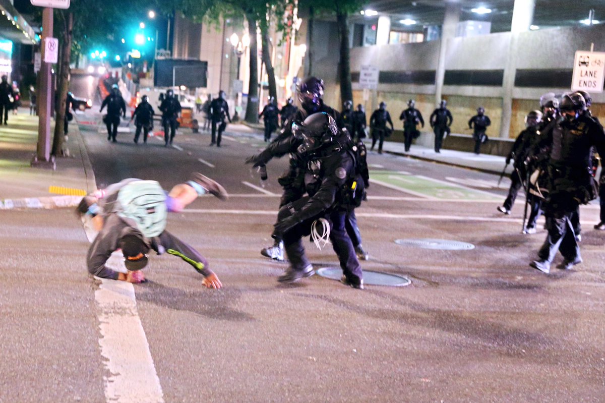 Several people appeared to be detained