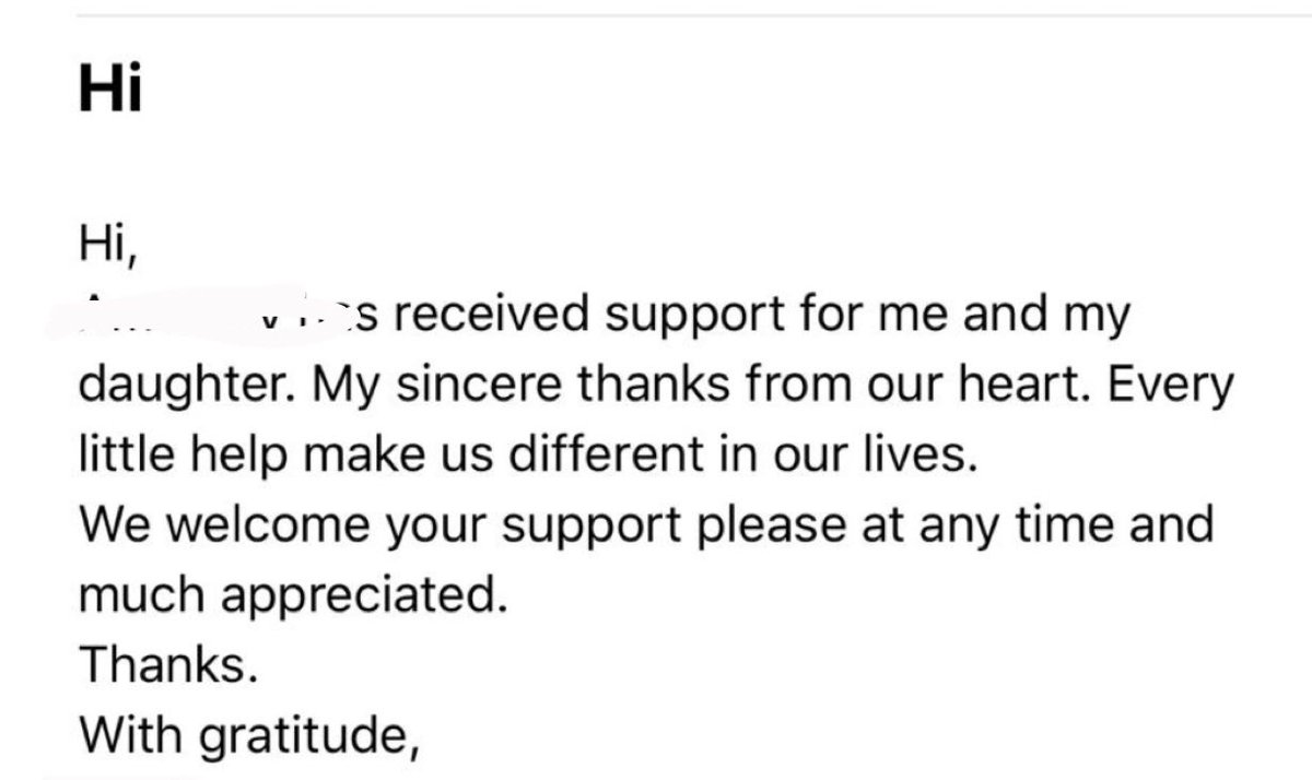 CILuton's tweet photo. Lovely message received this morning from another one of our families who received a food parcel from us yesterday. 

#supportinglocalneeds #luton #family #community #foodparcel #workingtogether https://t.co/1ZVxCwZsGr